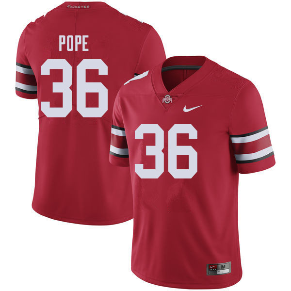 Men #36 K'Vaughan Pope Ohio State Buckeyes College Football Jerseys Sale-Red